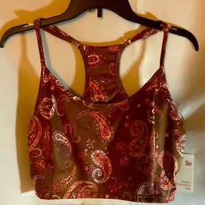 SO Sporty Scoop Neck Bra Top Sz Lrg